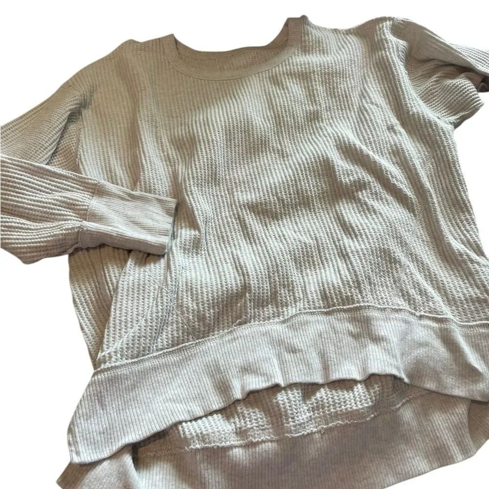 SO Cream Waffle Knit Pullover Sweatshirt